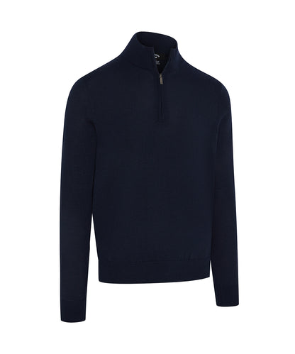 1/4-zip merino blend sweater