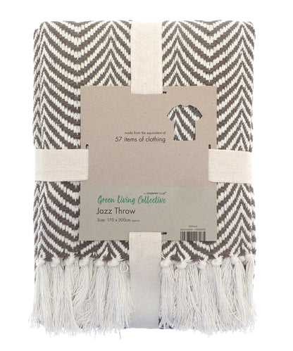 Recycled mixed-fabric throw